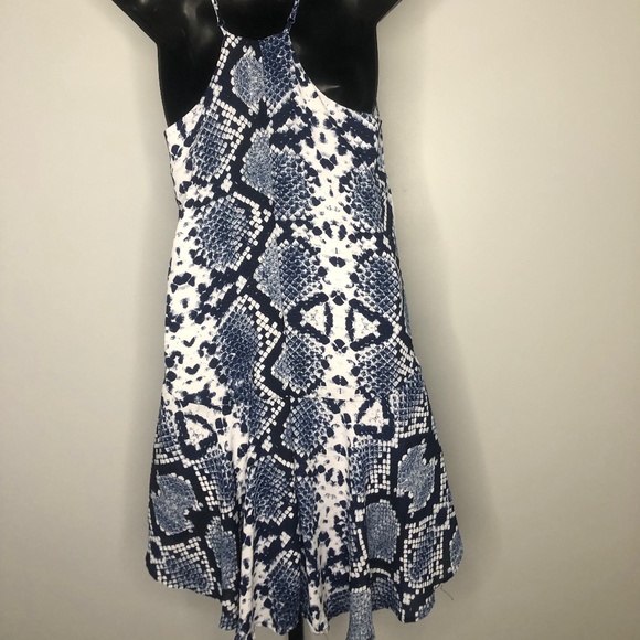 Aqua Multicolor Reptile Print Dress 100% Polyester Size Small USA - Picture 4 of 5